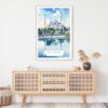 Istanbul Blue Mosque Watercolor Art Print - Shelf - Portrait