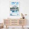 Istanbul Blue Mosque Watercolor Art Print - Shelf - Portrait