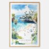 La Jolla Beach Watercolor Art Print - Main - Wood Frame