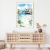 La Jolla Beach Watercolor Art Print - Shelf - Portrait