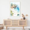 La Jolla Cove Watercolor Art Print - Shelf - Portrait
