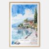 Lake Garda Italy Watercolor Art Print - Main - Wood Frame