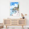 Lake Garda Italy Watercolor Art Print - Shelf - Portrait