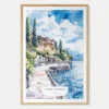 Lake Garda Watercolor Art Print - Main - Wood Frame