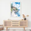Lake Garda Watercolor Art Print - Shelf - Portrait