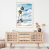 Los Angeles Beach Watercolor Art Print - Shelf - Portrait
