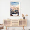 Los Angeles Skyline Watercolor Art Print - Shelf - Portrait