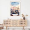 Los Angeles Skyline Watercolor Art Print - Shelf - Portrait