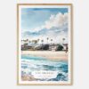 Los Angeles Waterfront Watercolor Art Print - Main - Wood Frame