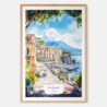 Naples Italy Watercolor Art Print - Main - Wood Frame