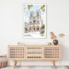 Notre Dame Cathedral Watercolor Art Print - Shelf - Portrait
