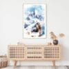 Patagonia Chile Watercolor Art Print - Shelf - Portrait