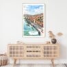 Porto Skyline Watercolor Art Print - Shelf - Portrait