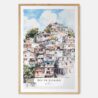 Rio De Janeiro Favela Watercolor Art Print - Main - Wood Frame