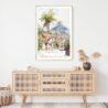 Rio De Janeiro Rocinha Favela Watercolor Art Print - Shelf - Portrait