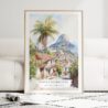 Rio De Janeiro Rocinha Favela Watercolor Art Print - Wood Frame standing on Floor