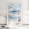 Salar de Uyuni Watercolor Art Print - Wood Frame standing on Floor
