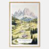 The Dolomites Watercolor Art Print - Main - Wood Frame