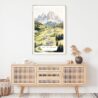 The Dolomites Watercolor Art Print - Shelf - Portrait