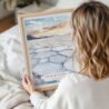 Woman Holding Framed Bolivia Salar de Uyuni Watercolor Wall Art - Portrait