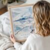 Woman Holding Framed Salar de Uyuni Watercolor Wall Art - Portrait