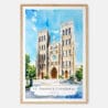 00 - Hanoi St Josephs Cathedral Watercolor Art Print - Main - Wood Frame.jpg