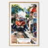 00 - Hanoi Train Street Vietnam Watercolor Art Print - Main - Wood Frame.jpg