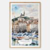 00 - Marseilles Watercolor Art Print - Main - Wood Frame.jpg