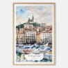 00 - Marseilles Watercolor Art Print - Main - Wood Frame.jpg