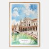 00 - Seville Plaza De Espana Watercolor Art Print - Main - Wood Frame.jpg