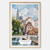 00 - Strasbourg France Watercolor Art Print - Main - Wood Frame.jpg