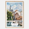 00 - Strasbourg France Watercolor Art Print - Main - Wood Frame.jpg
