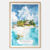 00 - The Bahamas Watercolor Art Print - Main - Wood Frame.jpg