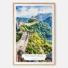 00 - The Great Wall of China Watercolor Art Print - Main - Wood Frame.jpg