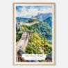 00 - The Great Wall of China Watercolor Art Print - Main - Wood Frame.jpg