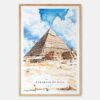 00 - The Pyramids of Giza Watercolor Art Print - Main - Wood Frame.jpg