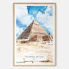 00 - The Pyramids of Giza Watercolor Art Print - Main - Wood Frame.jpg