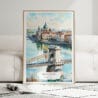 01 - Framed Budapest Hungary Watercolor Wall Art leaning against couch - Portrait.jpg