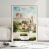 01 - Framed Palermo Watercolor Wall Art leaning against couch - Portrait.jpg