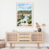 02 - Bern Switzerland Watercolor Art Print Hanging above Shelf.jpg