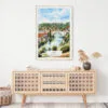 02 - Bern Switzerland Watercolor Art Print Hanging above Shelf.jpg