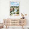 02 - Bern Switzerland Watercolor Art Print Hanging above Shelf.jpg