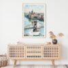 02 - Budapest Hungary Watercolor Art Print Hanging above Shelf.jpg