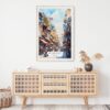 02 - Hanoi Old Quarter Watercolor Art Print Hanging above Shelf.jpg