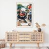 02 - Hanoi Train Street Vietnam Watercolor Art Print Hanging above Shelf.jpg