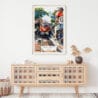 02 - Hanoi Train Street Vietnam Watercolor Art Print Hanging above Shelf.jpg
