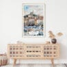02 - Marseilles Watercolor Art Print Hanging above Shelf.jpg