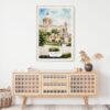 02 - Palermo Watercolor Art Print Hanging above Shelf.jpg