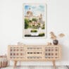 02 - Palermo Watercolor Art Print Hanging above Shelf.jpg