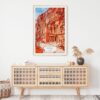 02 - Petra Jordan Watercolor Art Print Hanging above Shelf.jpg